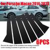 Black Car Window B Pillar Posts Trim Moulding Cover For Porsche Macan 2014-