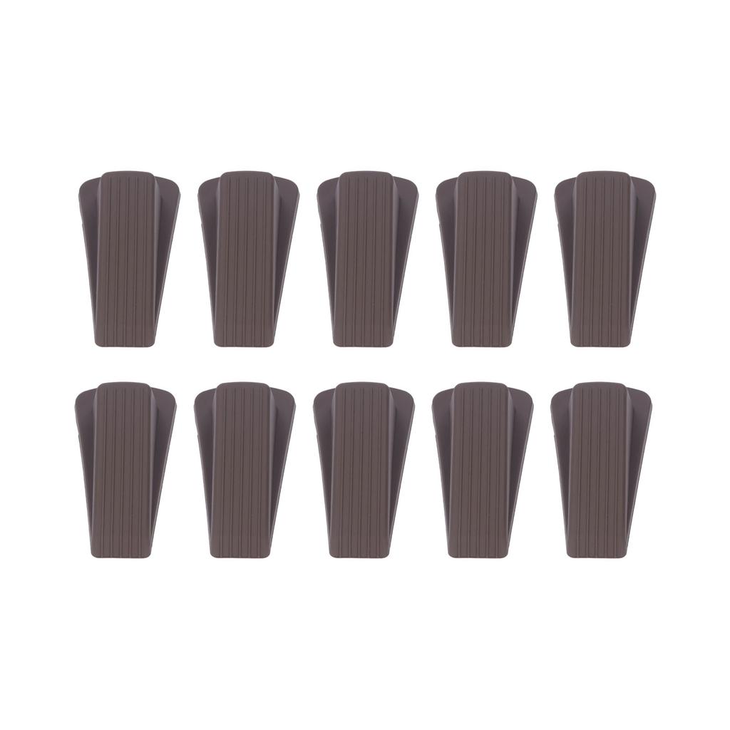 10Pcs Brown Door Stopper Set Convenient Practical Robust No Deformation Door Stop Wedge Kit for Home