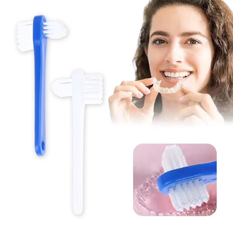 10Pcs Denture Toothbrush Cleaning Brush Double Sided Invisible Braces Retainer Descaling Brush For Oral Cleaning