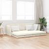 Floor Sofa Bed Cream 213 X 70 X 77 Cm Velvet