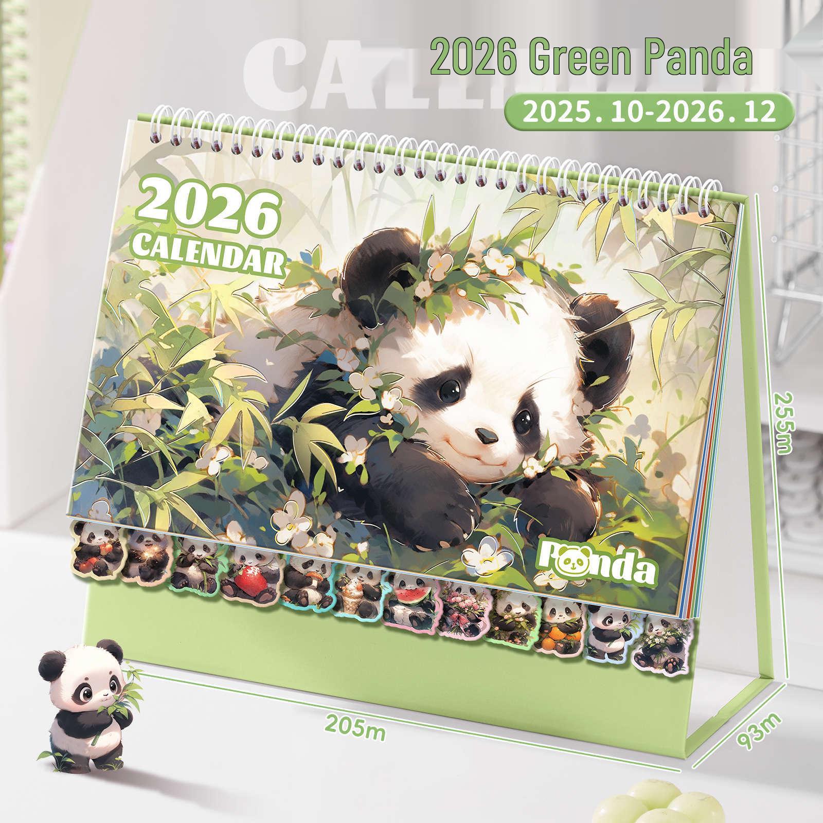 

2026 Panda Desk Calendar: Cute Mini Desktop Ornament & Office Notebook Memo Pad Standard