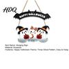 Festival Hanging Sign Happy Halloween Ghost Door Sign, Wooden Three Entrance Plaque Hanger, Front Wall Party Supplies Boxwood Pendant