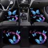 Suitable for All Car Models, 4pcs Butterfly Theme Pattern Car Floor Mats, All-season Vehicle Floor Mats, with Anti-slip Base