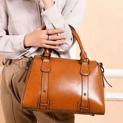 Vera Pelle Donna Borsa a Spalla Crossbody Borsa a Mano con Manico Superiore Casual Designer Femminile Pelle Bovina Cerata ad Olio Messenger Tote Bag