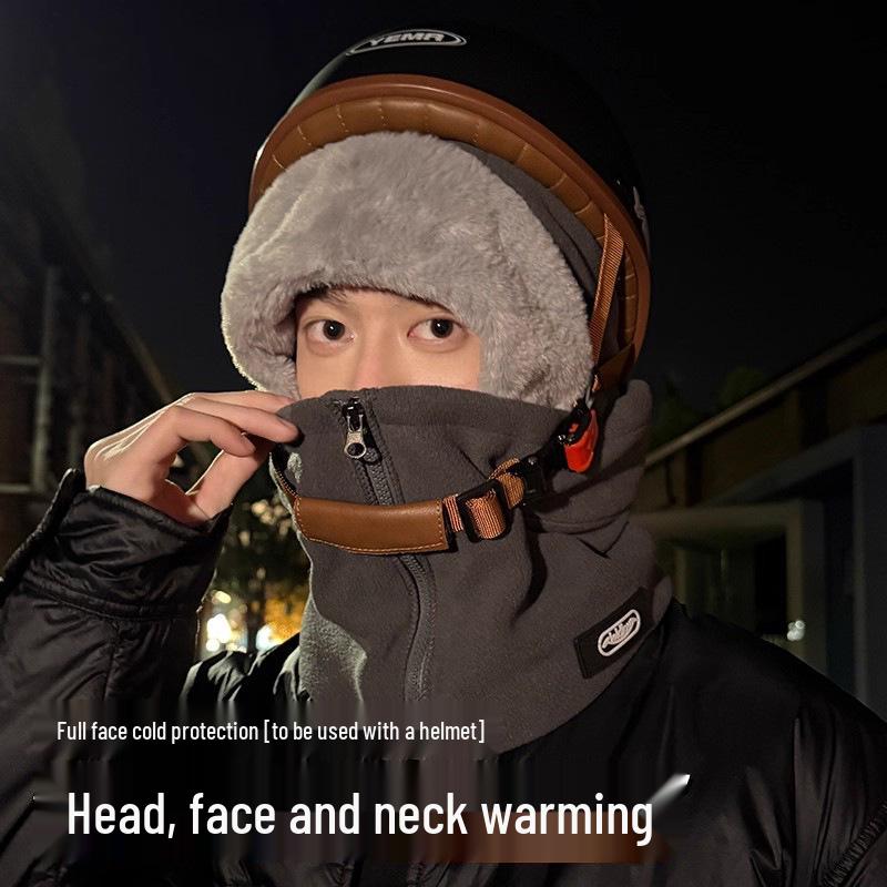 Damen Winter Radhelm-Innenfutter: Warmer, winddichter und kältefester Fleece mit integriertem Schal und Maske. Geeignet für Männer und Frauen.