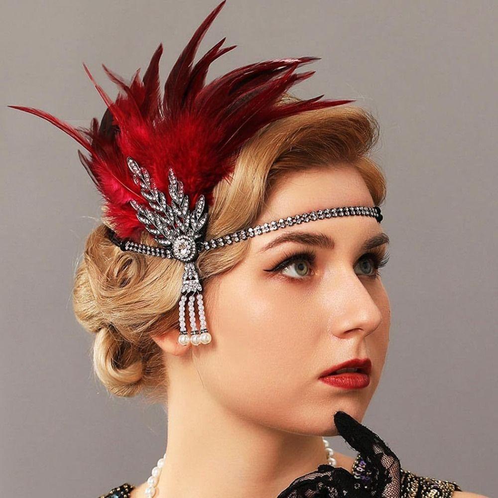 1920er Jahre Stil Flapper Kopfschmuck Strass Quaste Kopfschmuck Haaraccessoires Fotoshooting
