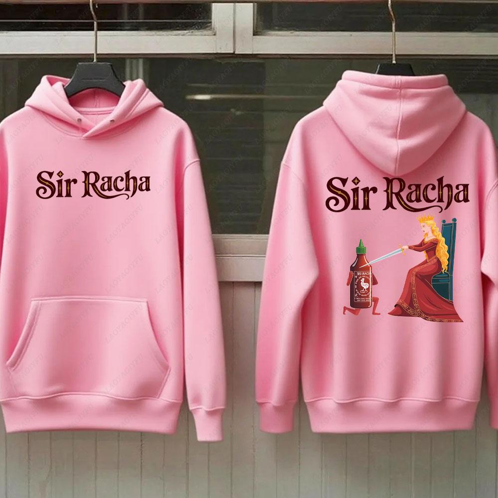 Sir Racha Man Woman 2 SidedHoodies Sri Racha Medieval Art Pullover Sriracha Fan Merch Retro Medieval Graphic Sweatshirt Hoodie