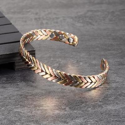 Ikuinen Braccialetti in rame puro per donna Braccialetto in rame regolabile con polsino rosa da 9 mm e;Braccialetti Salute Energia Terapia Magnetica Bracciale Donna