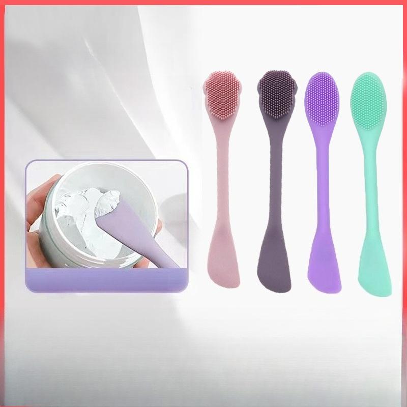 1Pc Double-ended Silicone Facial Mask Brush, Pore Cleansing Brush, Clay Mask Applicator