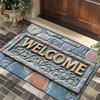 3D Vintage Stone Texture Welcome Doormat Collection Anti-Slip Entrance Rug With Artistic Embossed Design For Home Decor
