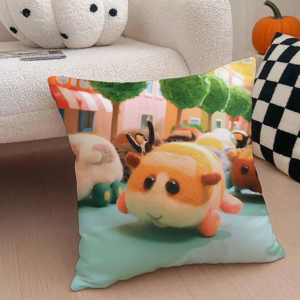PPui Pui Molcar Cushion Cover Throw Pillow Cover Hidden Button Durable Polyester Chair Cushion