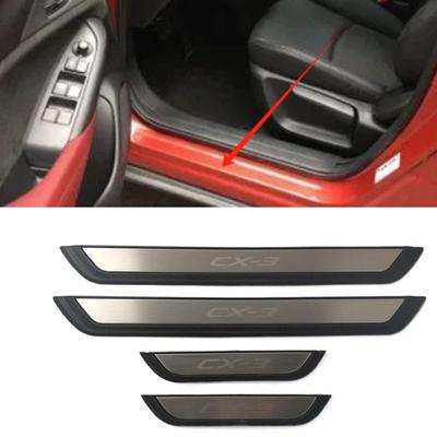 4PCS/SET ABS Stainless Steel For 2017- Mazda CX-3 CX3 CX 3 Auto Door Sill Pedal Scuff Plate Decoration Cover Car Accessories