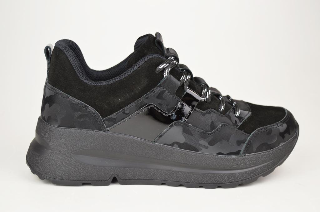 Kadın Spor Ayakkabı Kento 00715 37 Siyah deri süet