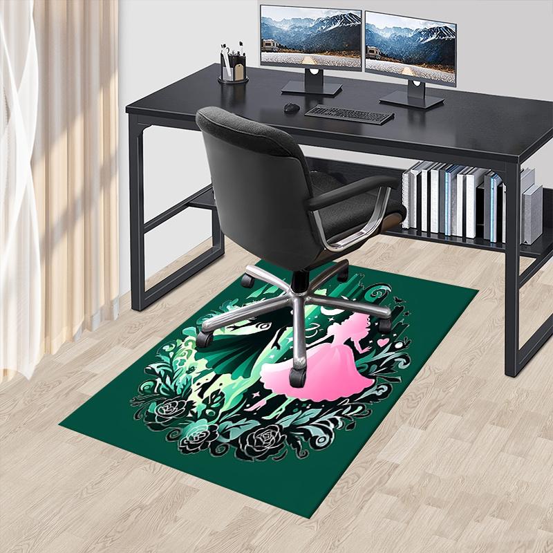 

FantasyWicked Pattern Polyester Office Carpet Chair Mats, Home Decor Dormitory Floor Protector with Anti-Skid Backing, Large Area Coverage,C 60cm by 90cm