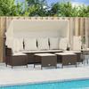 Vidaxl 5-Cz. Garden Furniture Set With Cushions, Brown, Poly Rattan