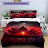 3pcs Lotus Bloom Soft Comfortable Bedding set, For Bedroom, Guest Room And Dorm, All - Season Use, High-Definition Printing182