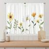 Farmhouse Panel Set Yellow Sunflower Kitchen Curtains Decor Gifts Short Cafe Rustic Country Small Window Made Of Polyester