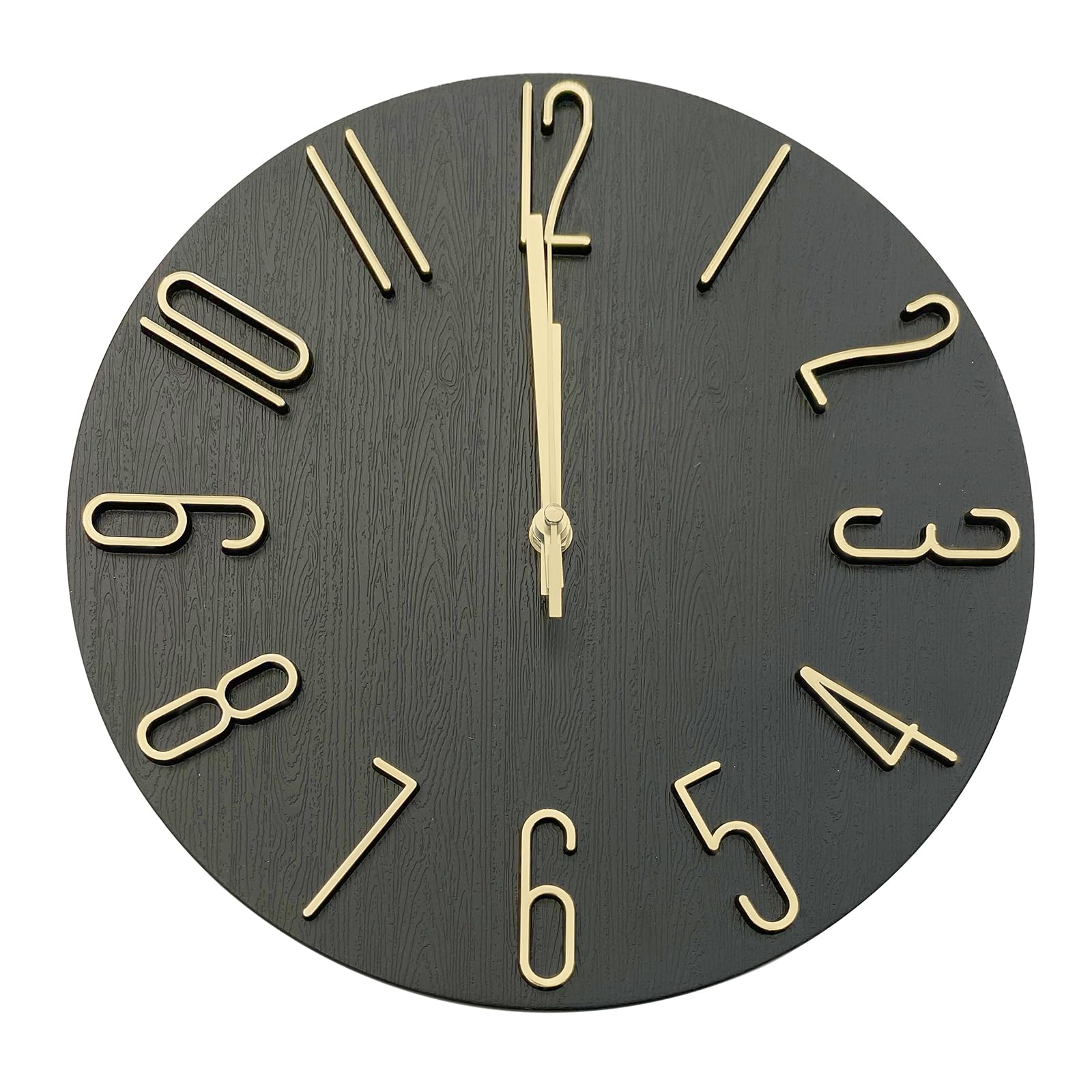 

AUTVIVID Wall Wood Nordic Diameter Step Second Large Easy to Interior Room Western Gift x Clock, Radio-Controlled Clock, Grain, Style, 30cm,