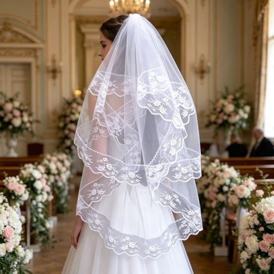 Yousheng Lace Veil Short Face Covering Retro Style Halloween Head Accessory with Exquisite Lace Binding Comb Veil for Gothic Bridal Lolita