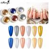 monja 5Pcs/Set Nail Art Set Magic Mirror Powder Semi Solid Magic Molding UV Glue 2Pcs Sponge Brush Manicure Design Tools