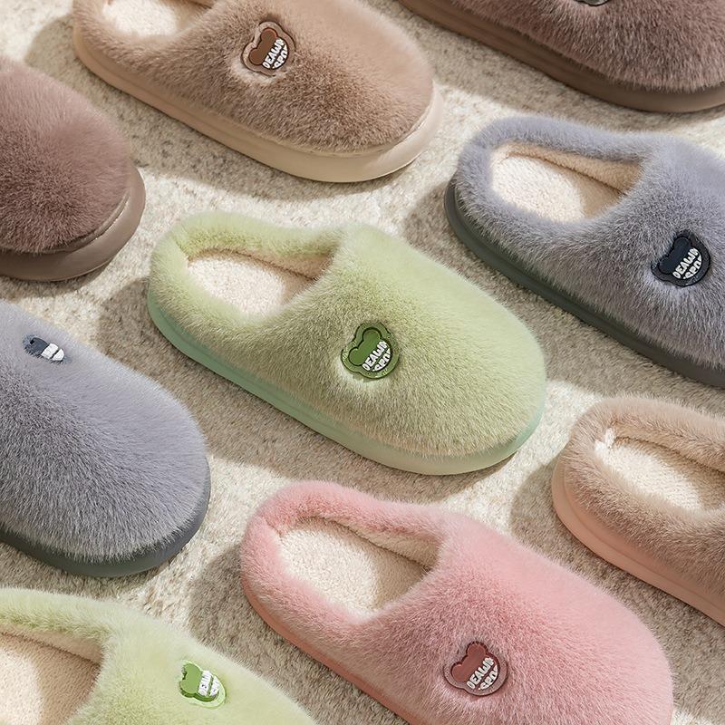 Cotton Slippers Women's Autumn and Winter New Indoor Home Non-slip Household Couple Outer Wool Slippers Men's