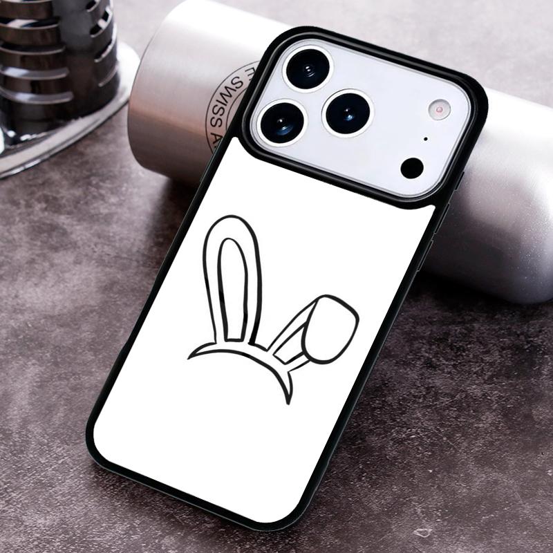 Bunny Rabbit Ears Phone Case For iPhone 17 16 15 14 13 12 11 Pro Max Plus 17Air Soft Silicone Cover