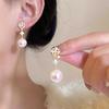 French Zirconia Ear Clips with Pearls - Elegant Niche Design for Non-Pierced Ears