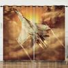 3D Vehicle Aircraft Fighter Digital Printing Curtain Blackout Punching