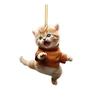 Car Pendant with Lanyard Easy To Hang Kung Fu Cat Design Auto Rearview Mirror Ornament Animal Pendant Car Interior Accessories