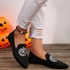 2025 new fashion new embroidered single shoes women's round head comfortable pumpkin head flying woven women's casual shoes women's shoes