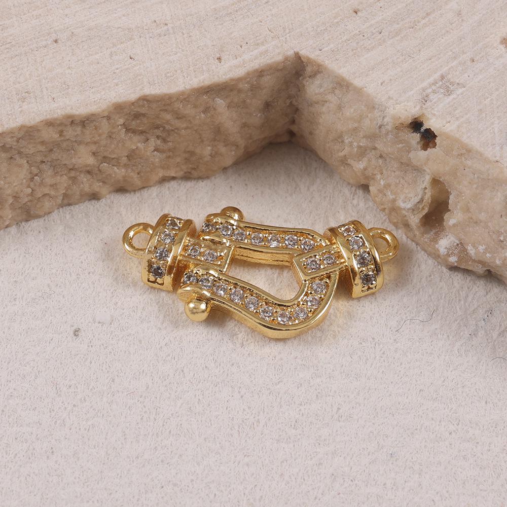 Элегантный золотой подковообразный кулон-пряжка: Универсальный роскошный браслет-ожерелье