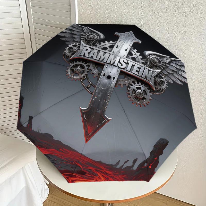 1PC RAMMSTEIN CROSS Umbrella-8-Rib Reinforced, Automatic Open, Lightweight & Durable, Cute Fashion Accessory for Outdoor-K1310