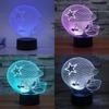 Rugby Cap Pattern 3d Led Night Light With Touch Control For Home Decor Gift