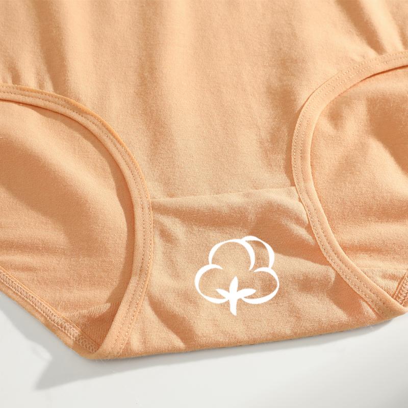 FINETOO 1pcs Women's High Waisted Plus Size Solid Color Cotton Underwear, Fashionable, Breathable, Soft and Comfortable Women's Underwear
