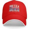 Proud To Be an American Baseball Cap Polyester Sun Protection Adjustable Dad Hat for Unisex and Women