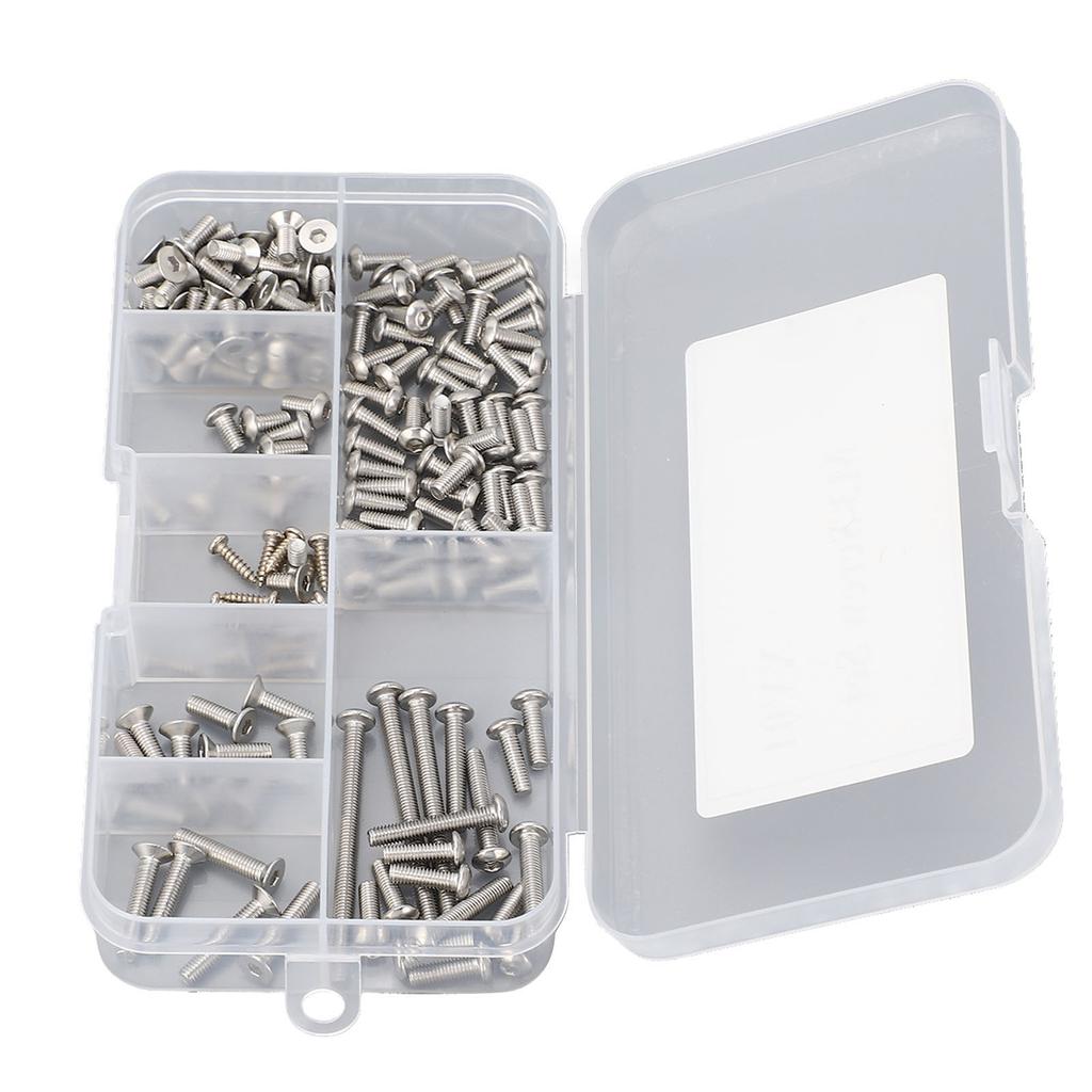 103pcs M3 Screw Assortment Kit Stainless Steel Precise Fit Rust Resistant M3 Hex Socket Head Screws 