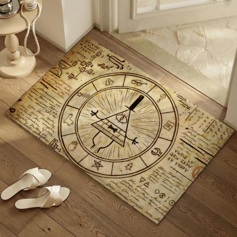 G-gravity F-falls Anime Floor Mat Thickened Soft Flannel Mat Non-Slip Absorbent for Living Room Home Decor
