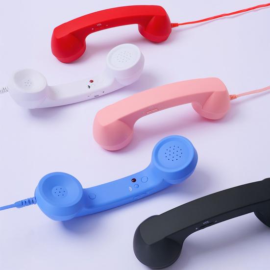 Retro Phone Handset Cellphone Smartphone Receiver Microphone Speaker Universal Old Telephone Handset with Type-C 3.5MM Socket
