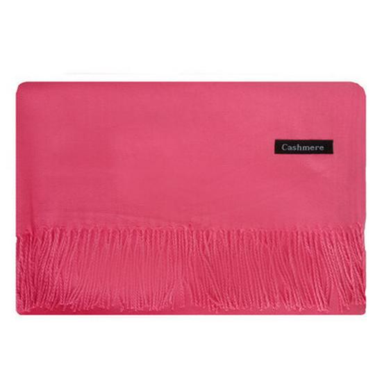 2025 Autumn/Winter Solid Color Imitation Cashmere Mid-Length Warm Tassel Scarf - Japanese & Korean Sweet Fashion