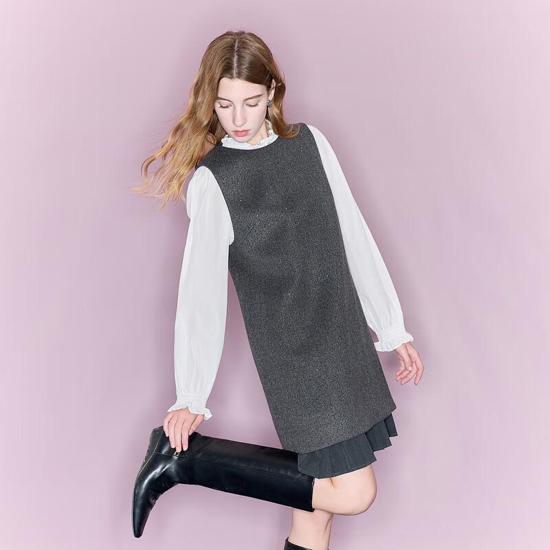 

Sancai 2025 Зимнее мини-платье А-силуэта без рукавов с пайетками M