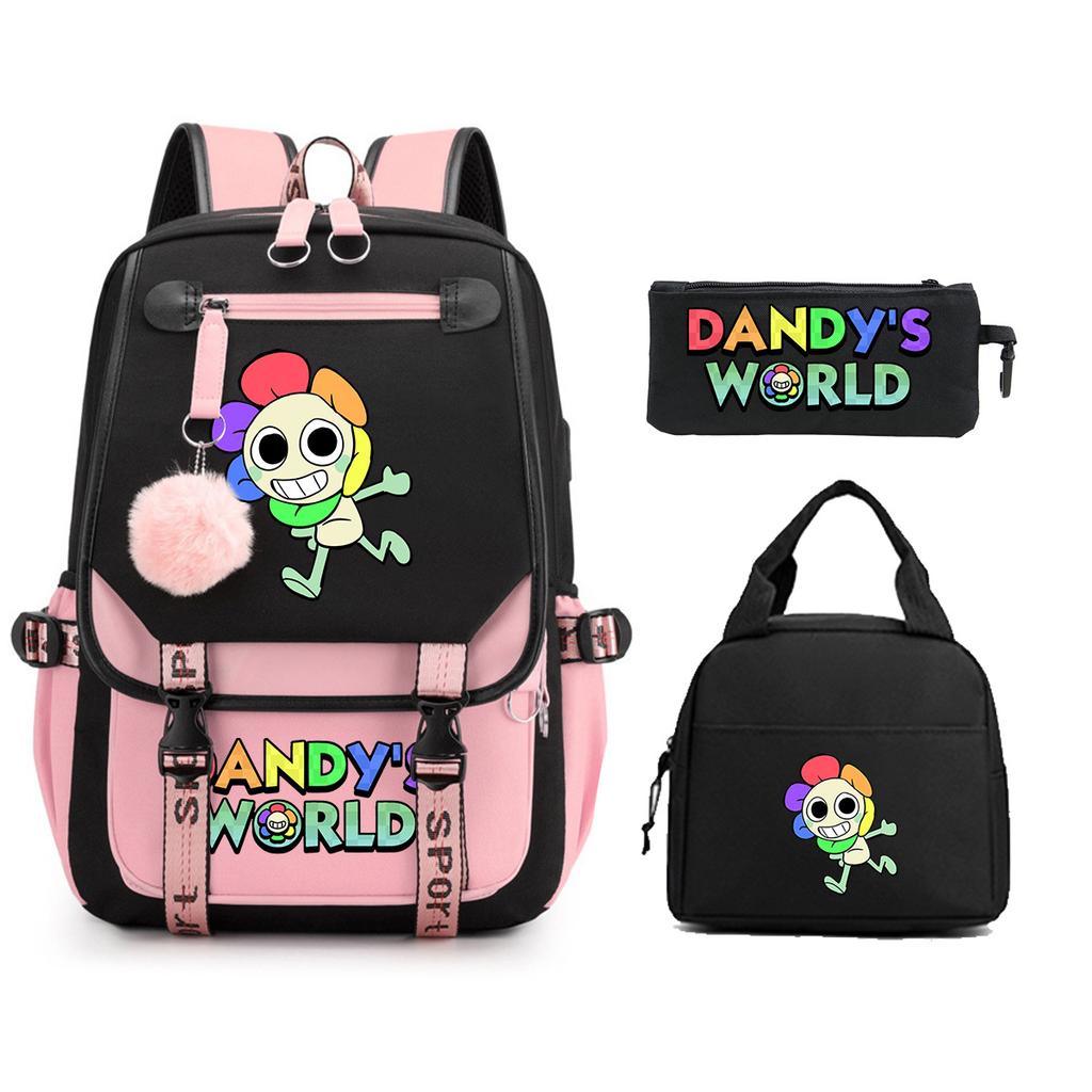 Dandy's World Print Fashion Backpack Set Cross-border Trend Campus Male and Female Versatile Student Bag