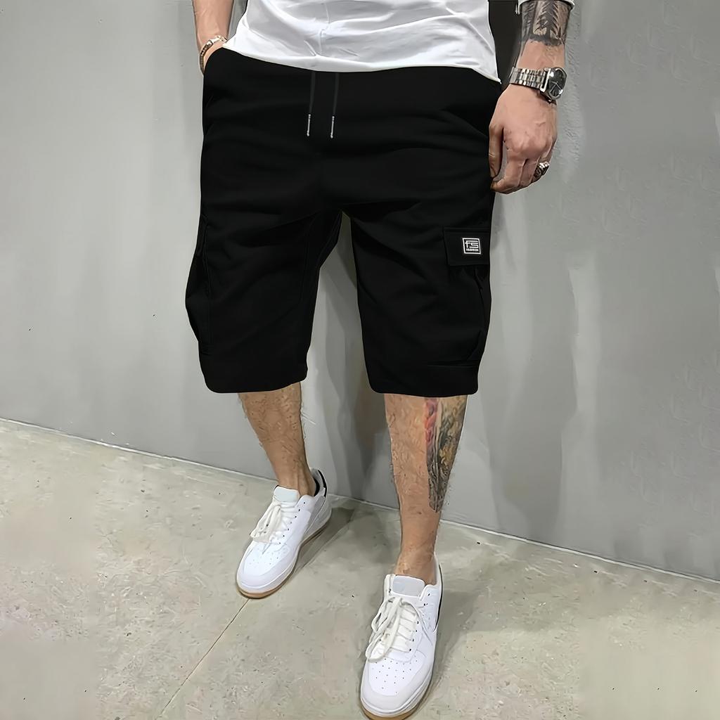 Men's Cargo Shorts Multi Pocket Relaxed Fit Drawstring Waist Casual Knee Length Shorts for Daily Wear