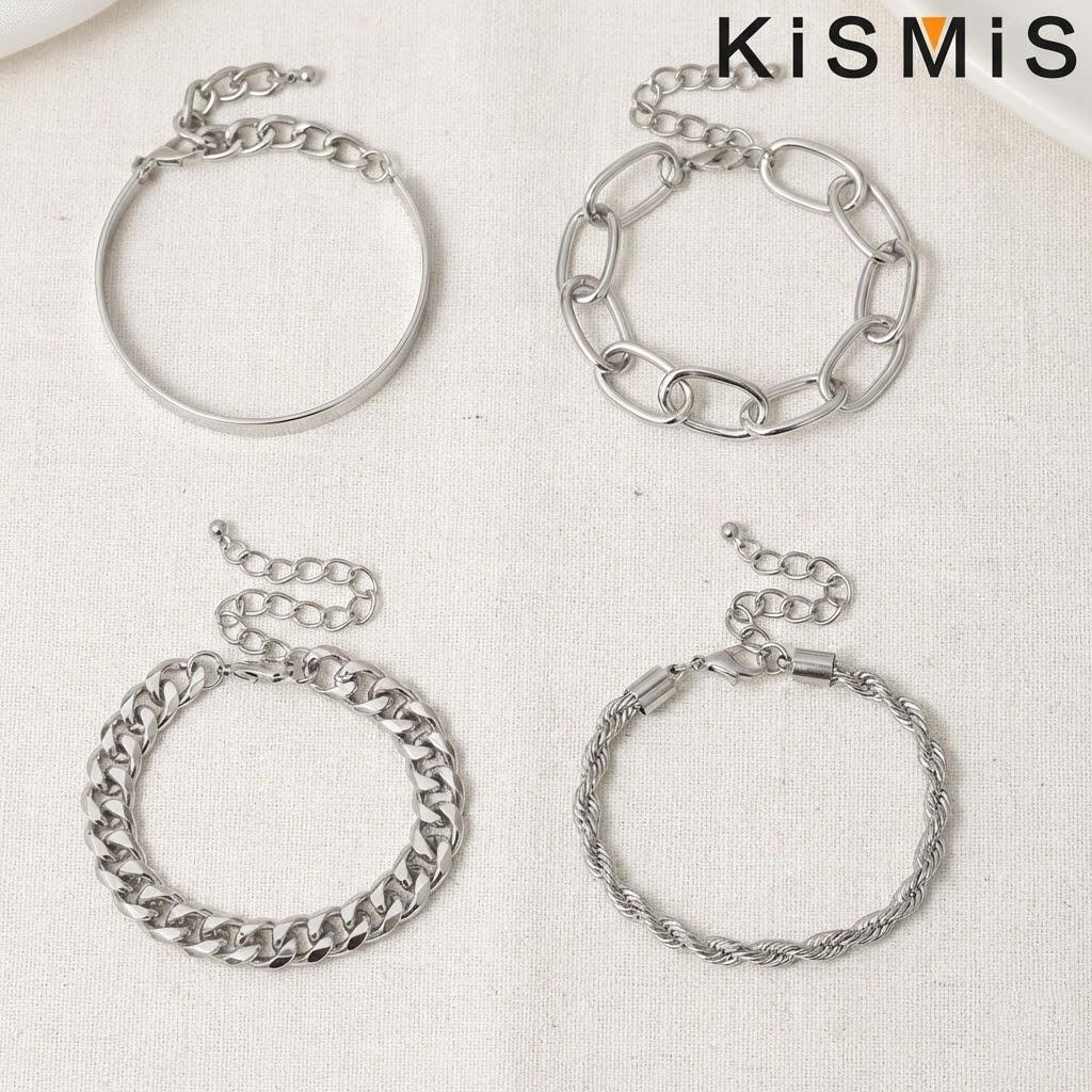 Fashion Women Chunky Link Chain Bracelets Minimalist Stack Cuban Chain Trendy Jewelry Accessories