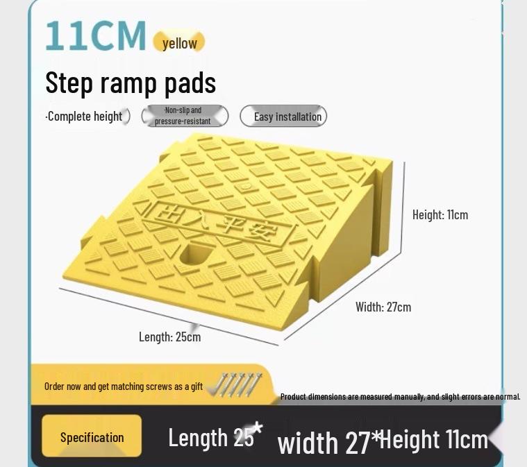 Car Sill and Roadside Plastic Uphill Triangle Speed Bump Mat