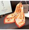 Korean Style Floral Printed Small Square Scarf Women Summer Spring Versatile Neck Scarf