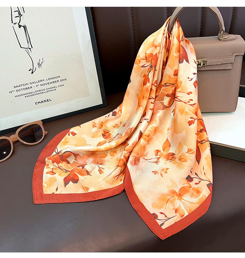 Korean Style Floral Printed Small Square Scarf Women Summer Spring Versatile Neck Scarf