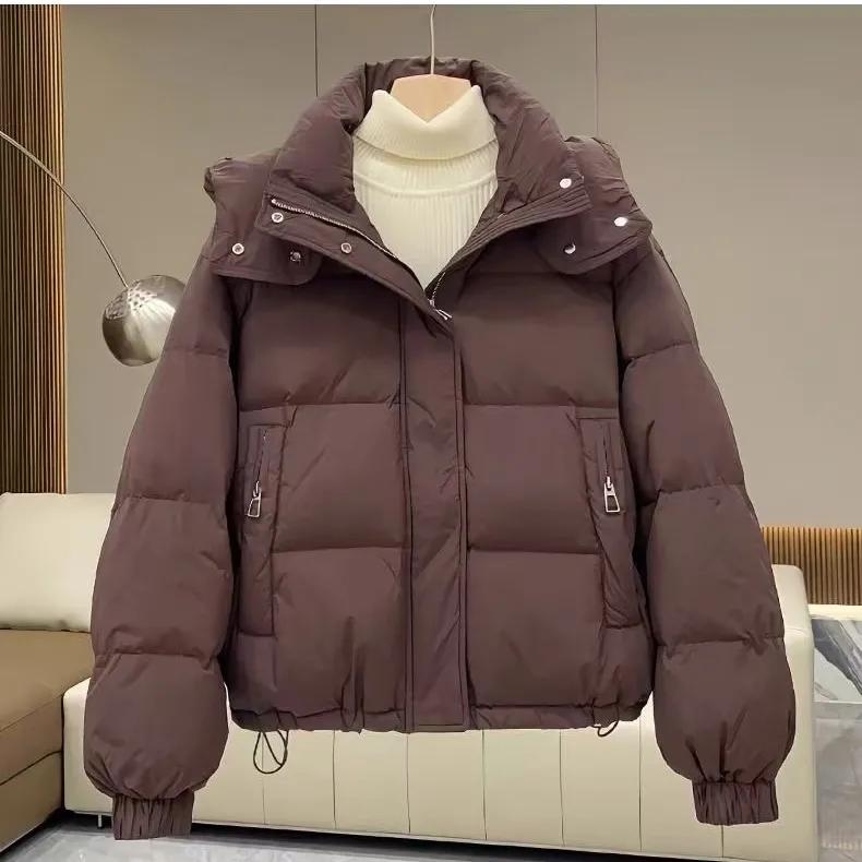 Damen Herbst Winter Verdicken Warme Kapuzenjacke Damen Design Kurze Parkas