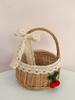 Handwoven Wicker Basket for Flowers, Candy, and Picnics