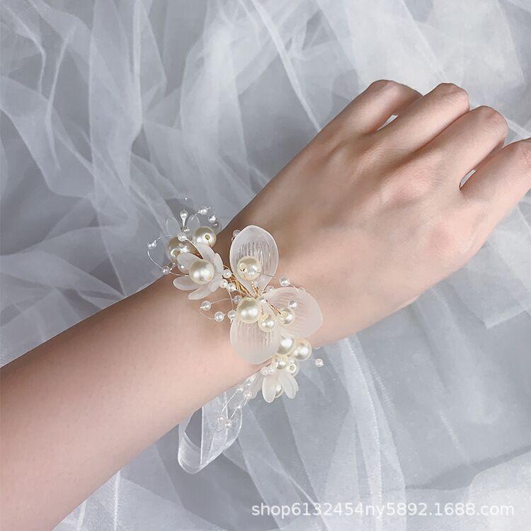 Super fairy gold leaf headband flower wreath pearl headband crown sweet European headgear