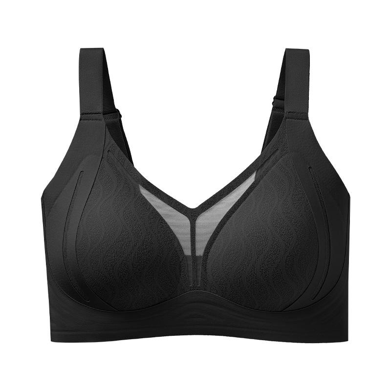

Simple and natural lifting, soft support, comfortable, large breasts show small, gather large size without traces, and close the breast bra for women 5xl recommended ( 100-110kg ) cde cup чорний